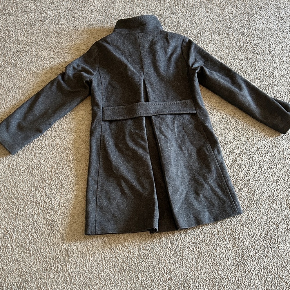 Classic Black Button-Front Wool Coat - image 2